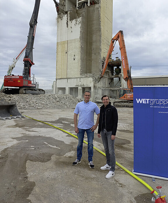 v.l.n.r.: Robert Lenardin, L+R Transport & Erdbau GmbH; Christian Rädler, WETgruppe